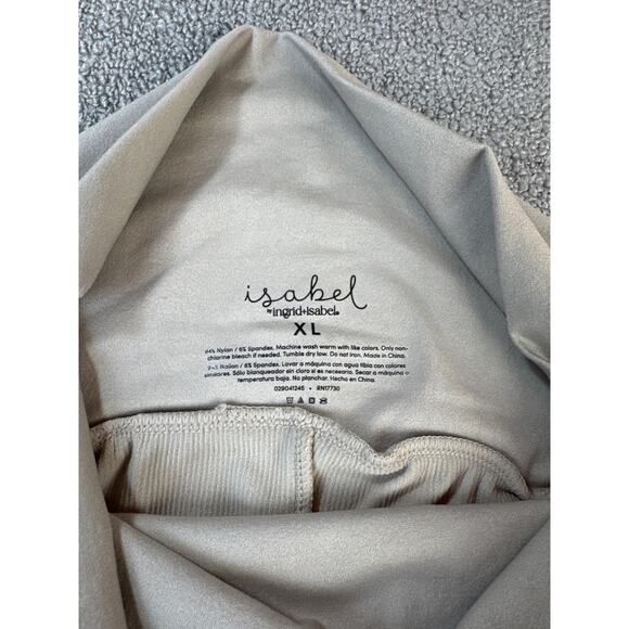 NWT Isabel Maternity by Ingrid + Isabel Bike Shorts Seamless Ribbed Tan Size XL - Picture 3 of 6